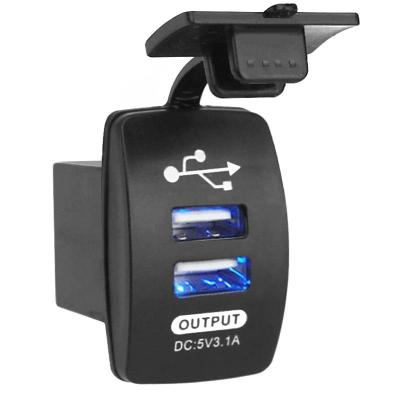 Survival kits Waterproof 12V 24V Mini Micro Dual USB Plug Car Motorcycle Lighter Socket Car Charger 3.1A USB Charger DIY Charge Survival kits