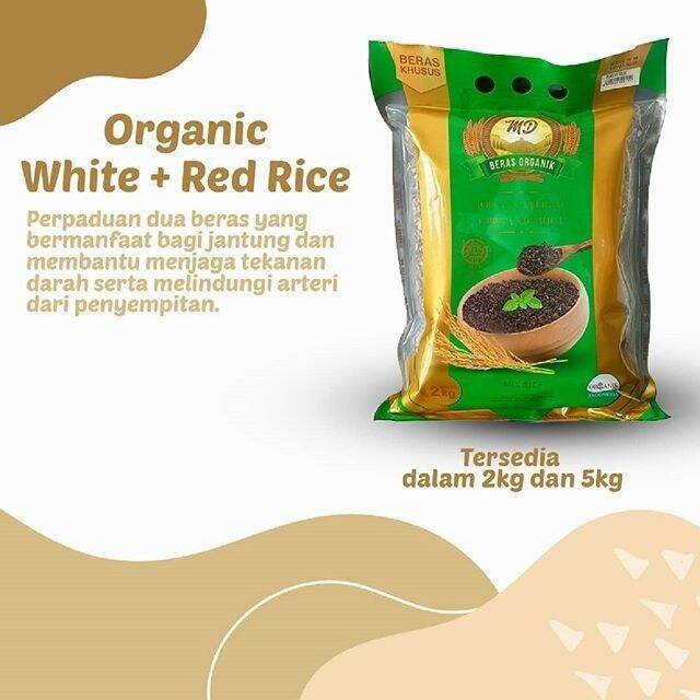 Md Organic White Red Rice Beras Merah Putih Beras Campur