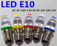 【✴COD✴】 mian885 5ชิ้น E10 Led 6โวลต์สกรูคำเตือนเกี่ยวกับหลอดไปไฟสัญญาณ8โวลต์ E10 24โวลต์เครื่องมือ4.5โวลต์ E10 12โวลต์ E10สีแดงสีเหลืองสีเขียวตัวแสดงสีน้ำเงิน3โวลต์