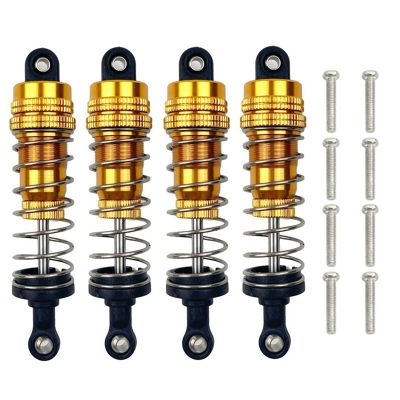 4Pcs Metal Front and Rear Oil Shock Absorber Metal Shock Absorber Shock Absorber for MJX H16 16207 16208 16209 16210 1/16 RC Car Upgrades Parts 1