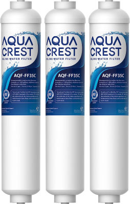 AQUA CREST GXRTDR Exterior Refrigerator Icemaker Water Filter, NSF Certified, Replacement for GE® GXRTDR, Samsung DA29-10105J, Whirlpool WHKF-IMTO, 3 Filters (Package May Vary)