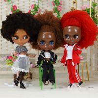 【jw】✸卍  ICY Blyth doll 1/6 bjd toy joint body dark skin afro hair 30cm  anime girls