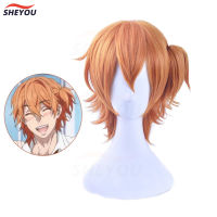 อะนิเมะ Yarichin Club Kyousuke Yaguchi คอสเพลย์ Wigs สีส้มสั้นคลิปหางม้าผมสังเคราะห์ทนความร้อนคอสเพลย์วิกผมหมวก