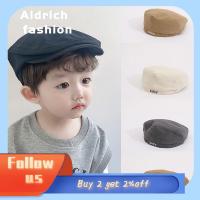 ALDRICH หมวกสีทึบแฟชั่นสำหรับเด็ก,หมวกเบเร่ต์ผ้าฝ้ายปักลายตัวอักษรหมวกแก๊ปอบอุ่นแฟชั่นฤดูหนาวสำหรับเด็กผู้ชายเด็กผู้หญิง