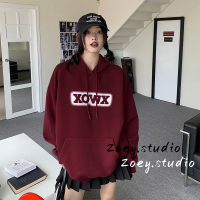 Zoey.Studio เสื้อฮู้ด เสื้อแขนยาวอบอุ่น หลวมและสบาย ๆ สไตล์ขี้เกียจย้อนยุคอเมริกัน 2023NEW 36Z230907