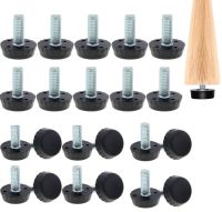 Adjustable Table Foot Table Desk Furniture Leg Screw Levelling Foot Glide Leveler Feet 18mm Base M6 x 15mm Thread 20/50 Pcs Leg