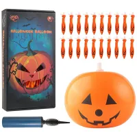 Halloween Pumpkin Balloons 20 Packs Balloons with Air Ball Pump LED Light Up Balloons Pumpkin Lantern Party Supplies