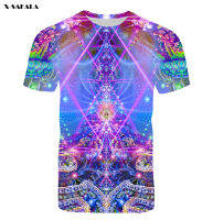 Gates Of Atlantis Psychedelic Mandala 3D พิมพ์ผู้ชายเสื้อยืด Tops Tees แขนสั้น Casual High Class วัสดุเส้นใยนม