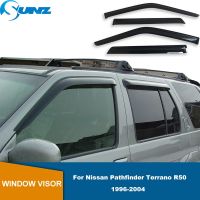 คิ้วกระจกรถรถสำหรับนิสสันพาธไฟเดอร์ Terrano R50 1996 1997 1998 1999 2000 2001 2002 2003 2004แผ่นกันแดดกันน้ำฝน