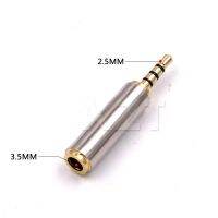 ♂☼ 1pcs jack 2.5 Male 3.5 mm Female audio Stereo Video Adapter NEW Plug Converter Headphone HOT SALE Gold