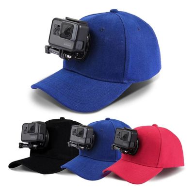 สายรัดศีรษะ &amp; ฐานยึดชุดกล้องถ่ายภาพหมวกเบสบอลพร้อมเมาท์ตะขอแบบโค้งงอ J &amp; ฮีโร่สกรูสำหรับ Gopro DJI OSMO