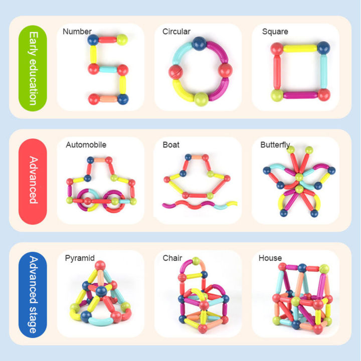 ของเล่นแม่เหล็ก3d-เรียงซ้อนอนุภาคขนาดใหญ่มอนเตสซอรี่ราบรื่นสำหรับเด็กของขวัญวันหยุด