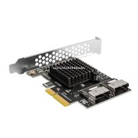 Pcie X4เพื่อ SFF8087 Mini SAS/ Sata 3.0ตัวควบคุม8พอร์ต PCIE3.0เป็น SFF 8087 SFF-8087 ASM1166การขยายชิปอแดปเตอร์