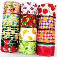 New 1-1/2 38mm pineapple/strawberry/cherry/fruit cartoon ribbon 10 yards DIY handmade material headdress cake grosgrain tape Gift Wrapping  Bags