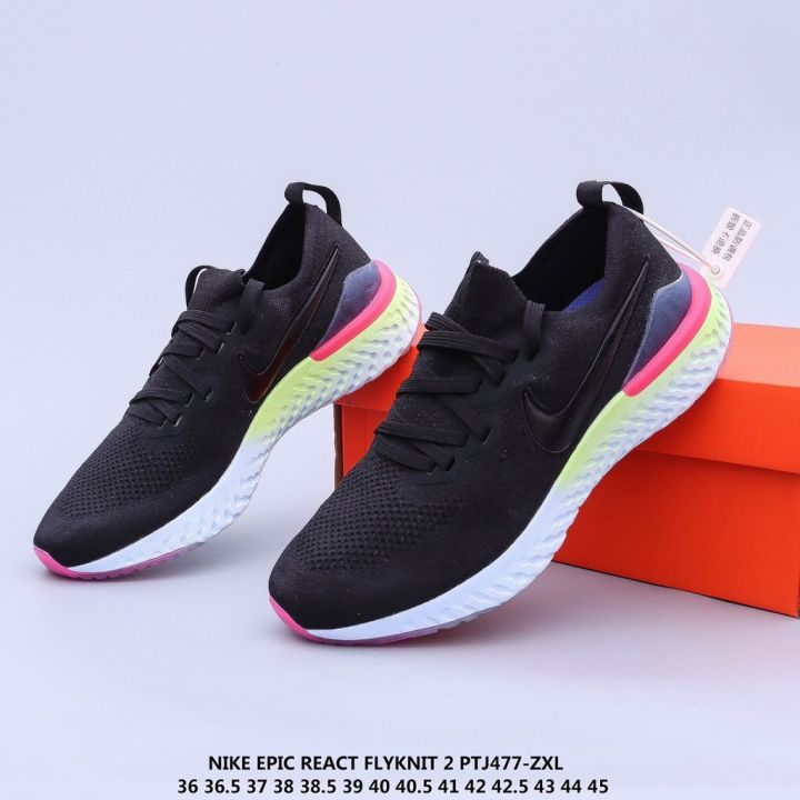 2023-original-nk-e-p-i-c-reac-flykit-2-mens-and-womens-fashion-casual-sports-รองเท้าวิ่ง-lightweight-and-comfortable-jogging-shoes-limited-time-offer-free-shipping