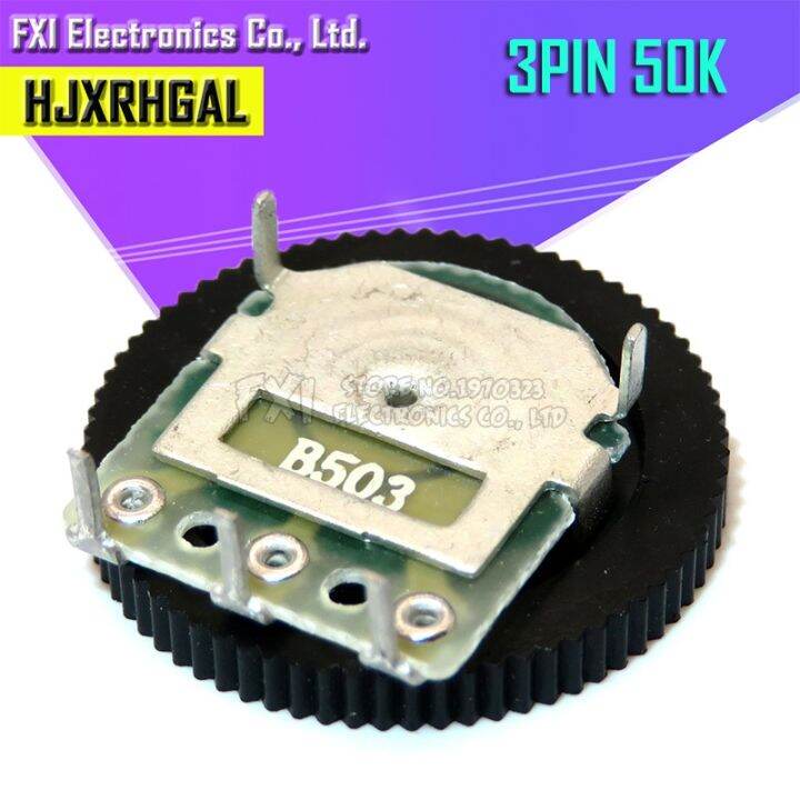 5pcs Double Gear tuning potentiometer B503 50K 3pin 16x2mm Dial