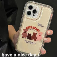 For IPhone 14 Pro Max IPhone Case Soft Bear TPU Case Thickened Shockproof Protection Camera Cute Cartoon Compatible for IPhone 13 Pro Max