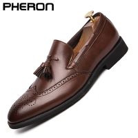 Big Size 38-48 Men Brogue British Oxford Dress Shoes Male Gentleman PU Leather Footwear Flats Tassel Men Loafers Zapatos Hombre