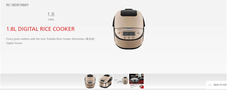 Toshiba RC-18DR1NMY Jar Rice Cooker Digital 1.8L Pot Thick 4.0MM