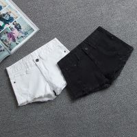 COD jfdss 2021 Korean low waist denim shorts women2021韩版低腰牛仔短裤女春弹力修身显瘦破洞简约热裤超短裤11.14