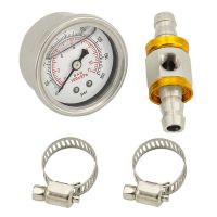 □ Universal Fuel Pressure Gauge 1/8 NPT 160Psi with 3/8 Inch Oil Fuel Line Fuel Pressure Gauge Sensor T-Fitting Adapter