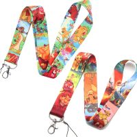 Lion King Cartoon Key Lanyard ID Badge Holders Animal Phone Neck Straps with Phone Keyring key chain Accessories