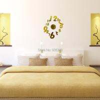 ZZOOI Creative Watch Modern Acrylic Mirror Quartz Wall Clock Real 3D Stickers with Glue DIY Art Mural For Livingroom Home Decoration