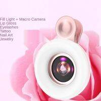 15X Macro Fill Flash Light 2 In 1ศัพท์เลนส์เครื่องประดับ Eyelash Nail Pattern Eyebrow Shooting Dedicated