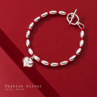 17.5cm Bamboo Heart 925 Silver Women Bracelet Red Thread Line String Rope Bracelets For Women Student Bead Circle Stick Charms and Charm Bracelet