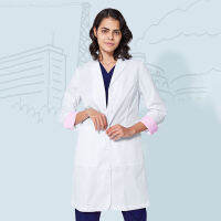 Womens Lab Coats White Nursing Warm-up Jacket Coat Notched Lapel Buttoned Up Full Length Long Sleeve Laboratory Coat FRDL1902