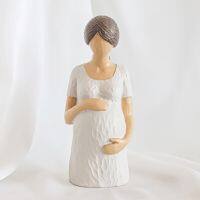 B ARTLOVIN Family Three Meaningful Figures Handy Painted Character Figurines Mother Bust Miniatures Yoga Woman Sculpture Gifts New