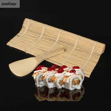 JapanBargain 3664, Sushi Making Kit Bamboo Roller Rolling Mat and Rice  Paddle Scoop Set