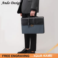 Ando Design กระเป๋าเอกสารธุรกิจสำหรับผู้ชาย,กระเป๋าใส่แล็ปท็อปความจุขนาดใหญ่ลำลองหนัง PU คุณภาพสูงกระเป๋าสะพายไหล่คาดลำตัวกระเป๋าถือแฟชั่นสไตล์เกาหลี