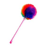 ปากกาเจลทรงลูกบอลขนสีรุ้งน่ารักแห้งเร็วปากกาหมึกเจลสำหรับนักเรียนเขียนลื่น