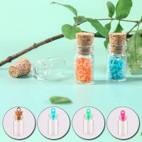 10PCS Mini Cork Stopper Glass Small Drift Bottle Rainbow Wishing Bottles Message Vials Ornaments Glass Jars Decor DIY Containers