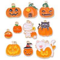 【YF】❧☢  20Pcs Multicolor Pumpkin Mummy Enamel Alloy Pendant for Jewelry Earrings Supplies