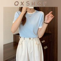 QXshop  ขายดีมาก เสื้อผู้หญิงสีตัดกัน เสื้อยืดแฟชั่นใส่สบาย? เนื้อผ้าดีมาก ใส่ได้ทุกเทศกาล แมทช์กับกางเกงขายาวขาสั้นก็เข้าหมด