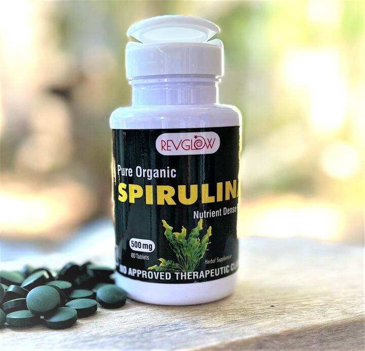 Revglow Spirulina 30Tabs 500mg Highly nutritious food, effective