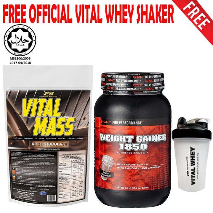 Mass Gainer Halal Vital Mass 1kg/2.2lbs, 0g Sugar, with Whey Isolate & Tribulus Fast Weight
