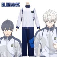 Blue LOCK REO nagi bachira isagi chigiri คอสเพลย์ซิปชุดกีฬา tracksuit sweatshirt hoodie ฮาโลวีน carni. เสื้อผ้าไม่ตก