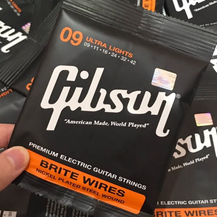 สายกีต้าร์ไฟฟ้าgibson-usa-เบอร์-9-เเถมฟรีปิ๊กกีต้าร์-3-อัน-1ในสายกีต้าร์ไฟฟ้าที่ได้รับความนิยมที่สุด-gibson-เสียงคมใส-ให้โน้ตชัดเจน-ราคาถูก