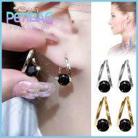 PETIBAG 2Pcs สีดำสีดำ Lympus Magne therapy Germanium Earrings มีประสิทธิภาพดี ทองแดงทองแดง ต่างหูแบบฝังเข็ม ของใหม่ ต่างหูสตั๊ดหู ต่างหูระบายน้ำเหลือง สำหรับผู้หญิง