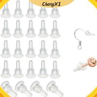 CHONGXI 100pcs ซิลิโคนทำจากซิลิโคน ต่างหูหลังต่างหู 10x6mm ฝาครอบเต็มรูปแบบ จุกปิดต่างหูด้านหลัง อุปกรณ์เครื่องประดับอัญมณี นุ่มนุ่มๆ ชิ้นส่วนทดแทนทดแทน สำหรับต่างหูตะขอกระดุม