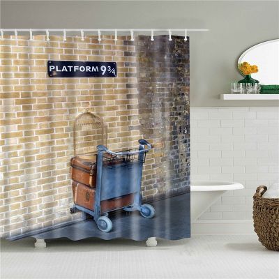 【CW】△✸  Door 9 and 3/4 Platform Frabic Polyester Shower Curtains with Hooks
