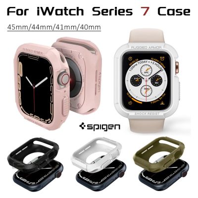 Spigen เคสเกราะที่ทนทานสำหรับนาฬิกา Series 7 /Se/ 6/5/4/3/2 (45มม./44มม./41มม./40มม./42มม./38มม.) เคสป้องกันสำหรับ Apple Watch TPU Soft Case Cover