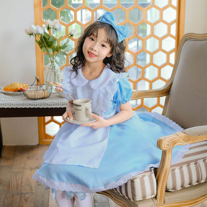 alice-in-wonderland-ชุดแม่บ้าน-lolita-cosplay-ชุดคอสเพลย์แม่บ้านเด็ก