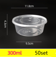 2021Food Packaging Black Clear Bowl Thick Lid Disposable Round Square Lunch Box Plastic Takeaway Food Box Transparent Fast Food Bowl