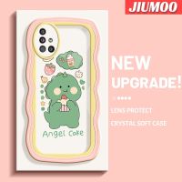 JIUMOO เคส M40s ลายการ์ตูน4G A51 5G A51กาแล็คซี่เลนส์กล้องถ่ายรูปสร้างสรรค์เค้กรูปไดโนเสาร์สุดน่ารักขอบเคสโทรศัพท์แบบใสสุดสร้างสรรค์เคสป้องกันแฟชั่นกันกระแทกเคสโปร่งใสซิลิโคนนิ่ม