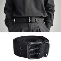 Nylon Weaving Men 39;s Square Buckle Belt Korean Fashion Hole Pants Jeans Trousers Pin Waistband Belts For Men