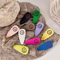 【cw】 Colorful Alloy Smiley Duckbilled Hair Accessories Triangle Barrettes Cute Sweet Side Clip Versatile High Quality Hair Accessories ！